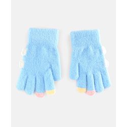 Babyhug Gloves with Bear Design - Light Blue
