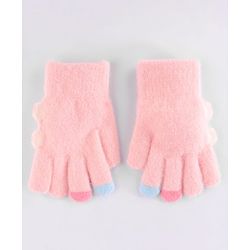 Babyhug Gloves with Bear Design - Light Blue
