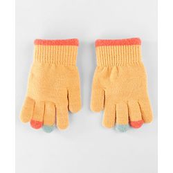 Babyhug Gloves with Puppy Applique - Yellow
