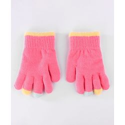 Babyhug Gloves with Puppy Applique - Yellow