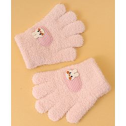 Babyhug Gloves with Patch Detailing - Light Pink
