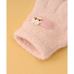 Babyhug Gloves with Patch Detailing - Light Pink
