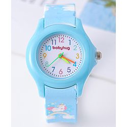 Babyhug Analog Watch with Unicorn Print - Blue