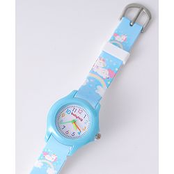 Babyhug Analog Watch with Unicorn Print - Blue