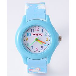 Babyhug Analog Watch with Unicorn Print - Blue
