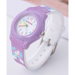 Babyhug Analog Watch with Unicorn Print - Blue