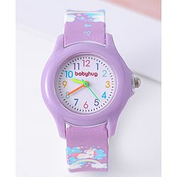 Babyhug Analog Watch with Unicorn Print - Blue