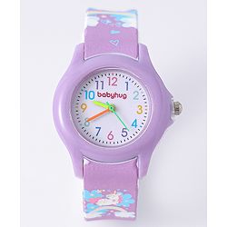 Babyhug Analog Watch with Unicorn Print - Blue