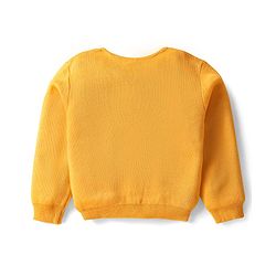 Babyhug Knitted Full Sleeves Solid Front Open Sweater - Yellow