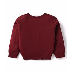 Babyhug Knitted Full Sleeves Solid Front Open Sweater - Yellow