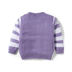 Babyhug Knitted Full Sleeves Sweater Set With Tree Print - Lavender