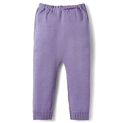 Babyhug Knitted Full Sleeves Sweater Set With Tree Print - Lavender