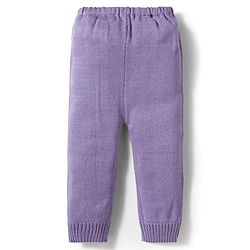 Babyhug Knitted Full Sleeves Sweater Set With Tree Print - Lavender