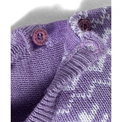 Babyhug Knitted Full Sleeves Sweater Set With Tree Print - Lavender