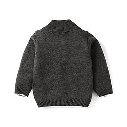 Babyhug Knit Full Sleeves Turtle Neck Pullover Sweater -Charcoal Grey