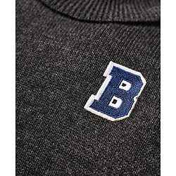 Babyhug Knit Full Sleeves Turtle Neck Pullover Sweater -Charcoal Grey