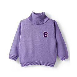Babyhug Knit Full Sleeves Turtle Neck Pullover Sweater -Charcoal Grey