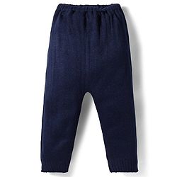 Babyhug Sweater Knit Full Length Regular Fit Solid Woollen Pant - Navy Blue