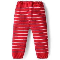 Babyhug Sweater Knit Full Length Regular Fit Striped Woollen Pant - Light Blue
