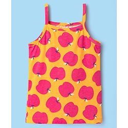 Babyhug 100% Cotton Singlet Tropical Theme Printed Slips Pack Of 3 - Dark Pink Green & Yellow