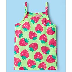 Babyhug 100% Cotton Singlet Tropical Theme Printed Slips Pack Of 3 - Dark Pink Green & Yellow