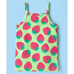 Babyhug 100% Cotton Singlet Tropical Theme Printed Slips Pack Of 3 - Dark Pink Green & Yellow