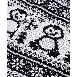 Babyhug Sweater Knit Full Length Woollen Pant with Floral Design - Navy Blue