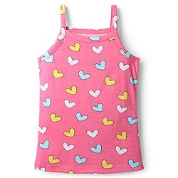 Babyhug 100% Cotton Single Jersey Knit Slips with Bunny & Heart Print Pack of 3 - Yellow Pink & Blue