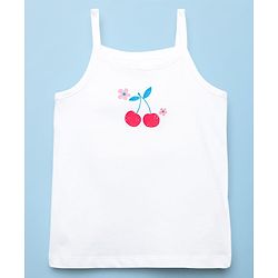 Babyhug 100% Cotton Single Jersey Knit Sleeveless Slips With Polka Dots & Tropical Theme Print Pack Of 3 - Pink White & Yellow