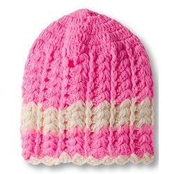 Babyhug Full Raglan Sleeves Crochet Hand-Knit Woollen Dress with Colour Floral Applique Block Design & Cap - Pink
