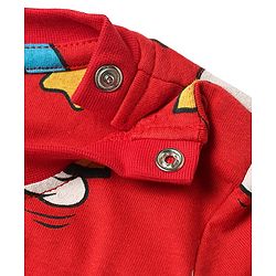 Babyhug Full Sleeves Co-ords Night Suit With Text Print - Red