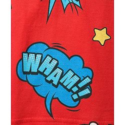 Babyhug Full Sleeves Co-ords Night Suit With Text Print - Red