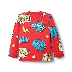 Babyhug Full Sleeves Co-ords Night Suit With Text Print - Red