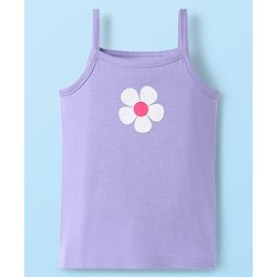 Babyhug 100% Cotton Single Jersey Knit Sleeveless Slips With Floral & Polka Dot Print Pack Of 3 - Pink White & Purple