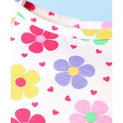 Babyhug 100% Cotton Single Jersey Knit Sleeveless Slips With Floral & Polka Dot Print Pack Of 3 - Pink White & Purple