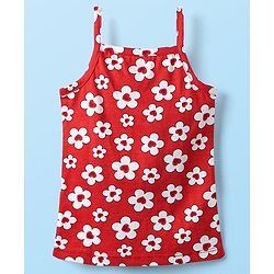 Babyhug 100% Cotton Singlet Floral & Heart Printed Slips Pack of 3 - White Red & Navy Blue