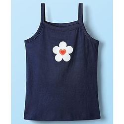 Babyhug 100% Cotton Singlet Floral & Heart Printed Slips Pack of 3 - White Red & Navy Blue