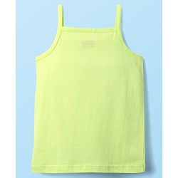 Babyhug 100% Cotton Single Jersey Knit Sleeveless Slips With Heart & Tropical Theme Print Pack Of 3 - Pink White & Light Green