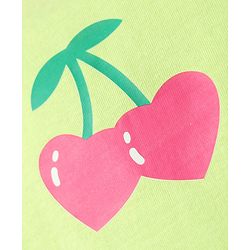 Babyhug 100% Cotton Single Jersey Knit Sleeveless Slips With Heart & Tropical Theme Print Pack Of 3 - Pink White & Light Green