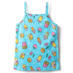 Babyhug 100% Cotton Single Jersey Knit Sleeveless Slips With Heart & Tropical Theme Print Pack Of 3 - Pink Yellow & Light Blue