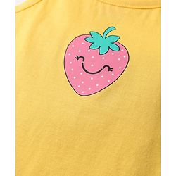 Babyhug 100% Cotton Single Jersey Knit Sleeveless Slips With Heart & Tropical Theme Print Pack Of 3 - Pink Yellow & Light Blue