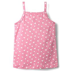 Babyhug 100% Cotton Single Jersey Knit Sleeveless Slips With Heart & Tropical Theme Print Pack Of 3 - Pink Yellow & Light Blue
