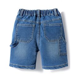 Babyhug Denim Above Knee Length Washed Bermuda With Stretch - Blue