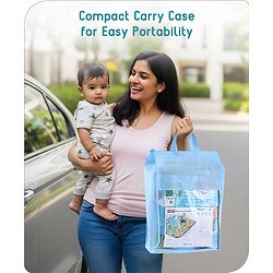 Babyhug Premium Reversible Waterproof Floor mat- 6 ft x 5 ft|Thickness 8 mm|Education Theme|Colorful|Learn and Play Mat|Soft Foam Mat|Baby Massage| Easy to Carry and fold|0-12 Years|BIS Certified