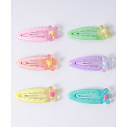 Babyhug Floral Designed Snap Clips Set of 6 - Multicolor
