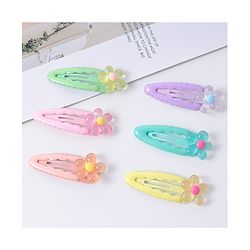 Babyhug Floral Designed Snap Clips Set of 6 - Multicolor