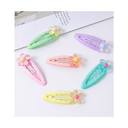 Babyhug Floral Designed Snap Clips Set of 6 - Multicolor