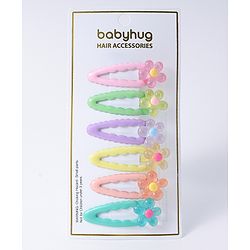 Babyhug Floral Designed Snap Clips Set of 6 - Multicolor