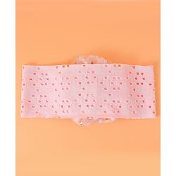 Babyhug Free Size Headband with Polka Dots Print & Floral Applique - Pink