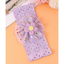 Babyhug Floral Applique Headband- Purple